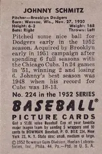 Back of Johnny Schmitz