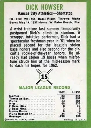 Verso de Dick Howser