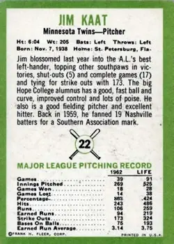 Back of Jim Kaat
