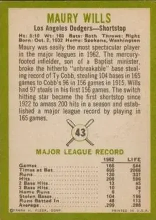 Verso de Maury Wills