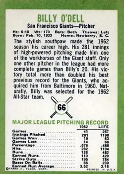 Back of Billy O'Dell