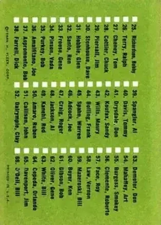 Verso de Card #NNO