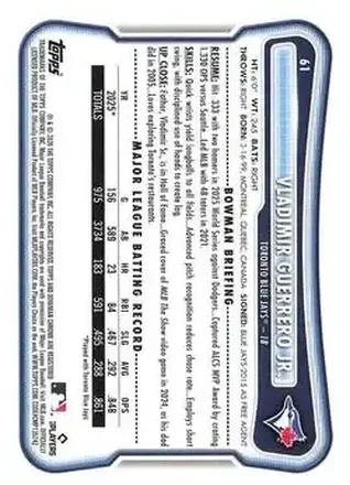 Verso de Vladimir Guerrero Jr.