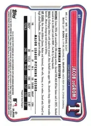 Jacob deGrom Rückseite