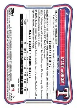 Back of Jacob deGrom