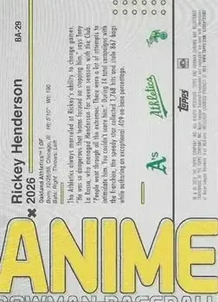 Rickey Henderson Rückseite