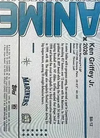 Ken Griffey Jr. Rückseite