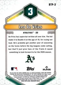 Back of Leo De Vries