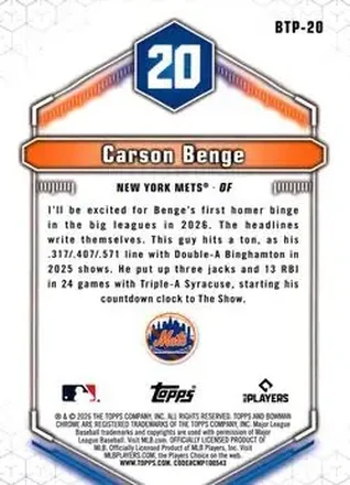 Reverso de Carson Benge