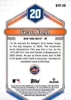 Back of Carson Benge