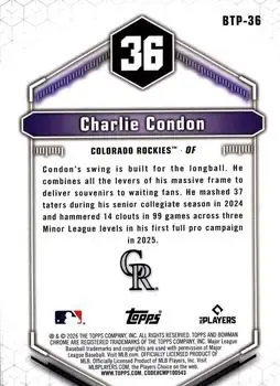 Back of Charlie Condon