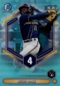 2026 Bowman #BTP-4 Bowman Scouts' Top 100 Aqua Refractors Jesus Made