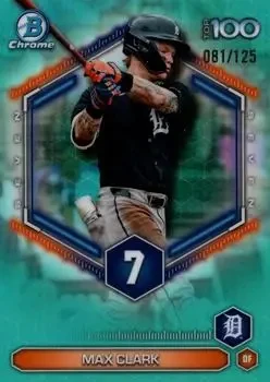 2026 Bowman #BTP-7 Bowman Scouts' Top 100 Aqua Refractors Max Clark