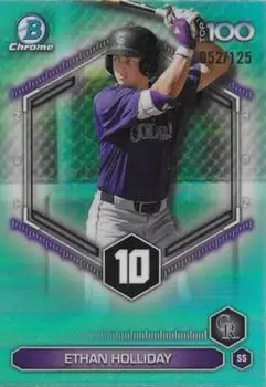2026 Bowman #BTP-10 Bowman Scouts' Top 100 Aqua Refractors Ethan Holliday