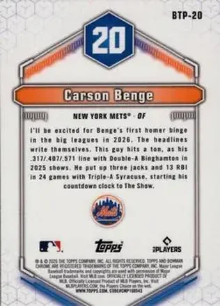 Carson Benge 背面