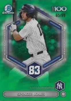 2026 Bowman #BTP-83 Bowman Scouts' Top 100 Green Refractors Spencer Jones
