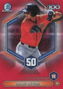 2026 Bowman #BTP-50 Bowman Scouts' Top 100 Red Refractors Xavier Neyens