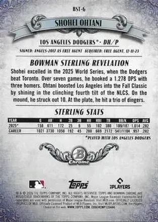 Verso de Shohei Ohtani