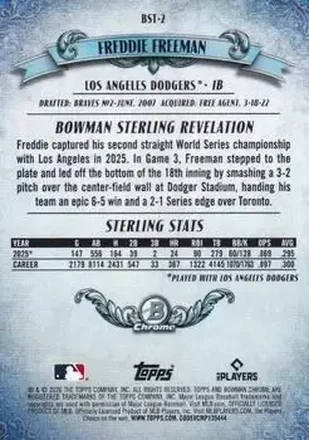 Freddie Freeman Rückseite