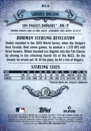 Shohei Ohtani Rückseite