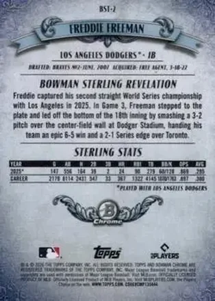Freddie Freeman Rückseite
