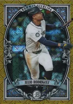 2026 Bowman #BST-3 Bowman Sterling Mojo Gold Refractors Julio Rodríguez