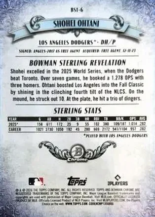 Shohei Ohtani Rückseite
