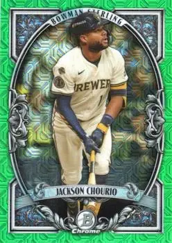 2026 Bowman #BST-1 Bowman Sterling Mojo Green Refractors Jackson Chourio