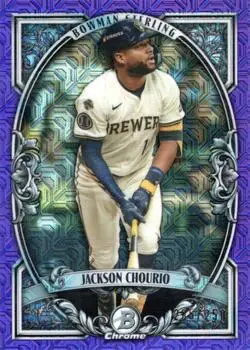 2026 Bowman #BST-1 Bowman Sterling Mojo Purple Refractors Jackson Chourio