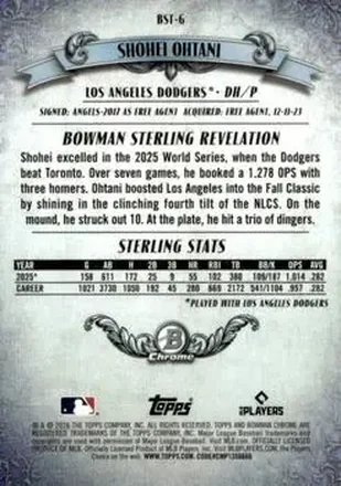 Verso de Shohei Ohtani
