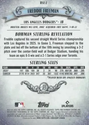 Freddie Freeman Rückseite