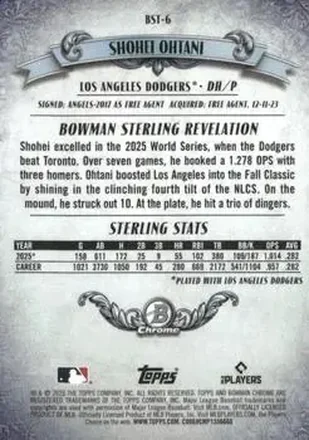Shohei Ohtani Rückseite