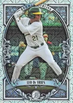 2026 Bowman #BST-9 Bowman Sterling Mojo Refractors Leo De Vries