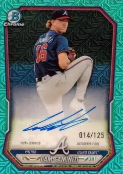 2026 Bowman #BMA-CC Chrome Autographs Mojo Aqua Refractors Cam Caminiti