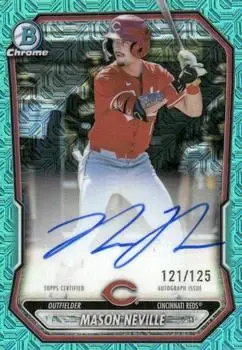 2026 Bowman #BMA-MN Chrome Autographs Mojo Aqua Refractors Mason Neville