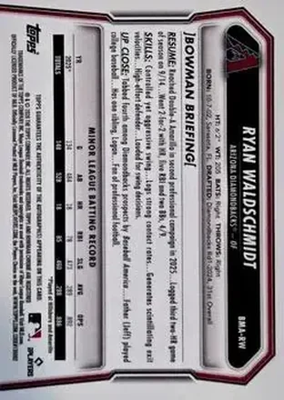 Verso de Ryan Waldschmidt