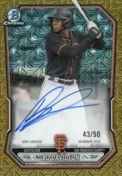 2026 Bowman #BMA-BD Chrome Autographs Mojo Gold Refractors Bo Davidson