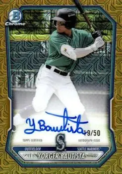 2026 Bowman #BMA-YB Chrome Autographs Mojo Gold Refractors Yorger Bautista