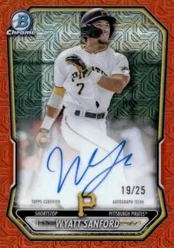 2026 Bowman #BMA-WS Chrome Autographs Mojo Orange Refractors Wyatt Sanford