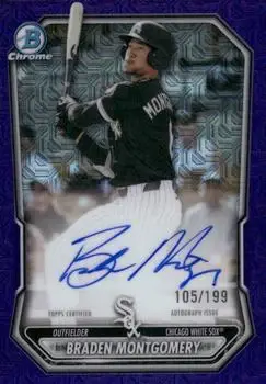 2026 Bowman #BMA-BM Chrome Autographs Mojo Purple Refractors Braden Montgomery