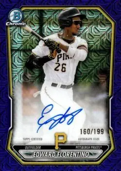 2026 Bowman #BMA-EF Chrome Autographs Mojo Purple Refractors Edward Florentino