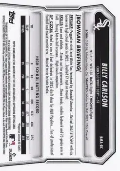 Back of Billy Carlson