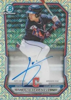 2026 Bowman #BMA-JCAC Chrome Autographs Mojo Refractors Juneiker Caceres