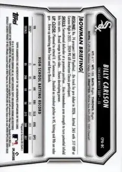 Back of Billy Carlson