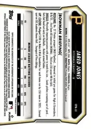 Verso de Jared Jones
