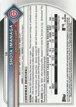 Back of Shota Imanaga