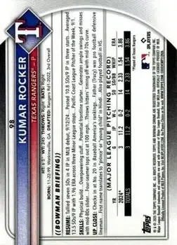 Back of Kumar Rocker
