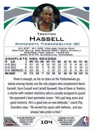 Reverso de Trenton Hassell