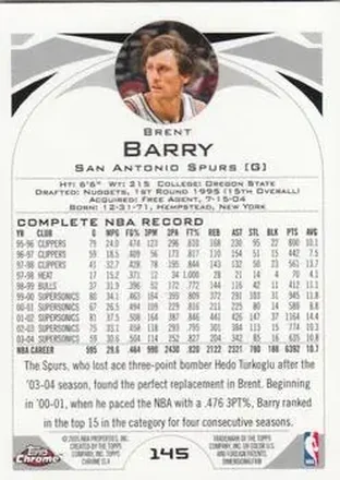 Brent Barry 背面