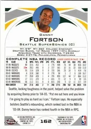 Reverso de Danny Fortson